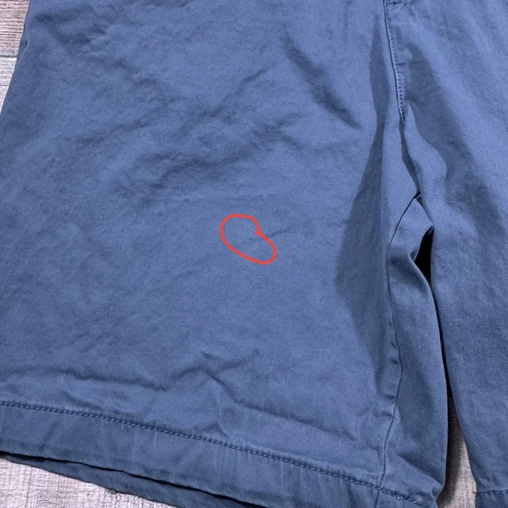 Berkley Jensen Mens 38‎ Slate Blue Chino Shorts Stretch Cotton Flat Front Snag